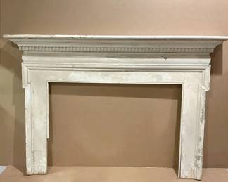 White Wooden Mantel