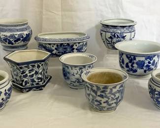 Blue And White Planters