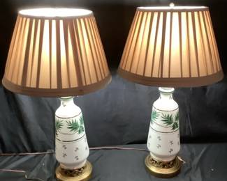 Ceramic Ivy Leaf Table Lamps