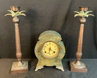 Marble Clock Candle Holders 