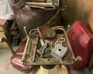 Vintage Disassembled Barbers Chair 