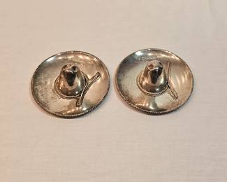 Pair Of Sterling Silver Sombreros Marked December 1988