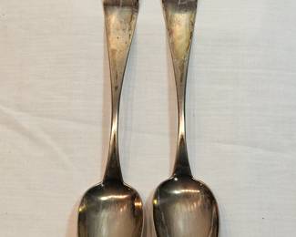 Pair Of Antique Silver Spoons Reed And Stanley Concord Nh