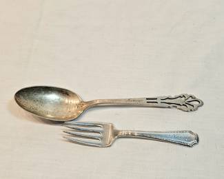 Sterling Silver Fork And Spoon Monogrammed Nancy