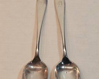 Pair Of Sterling Silver Spoons With D Monogram