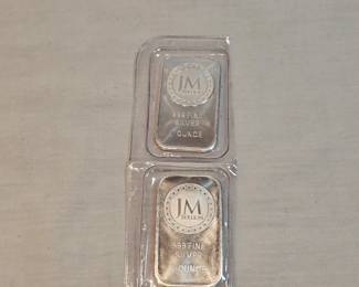 Pair Of JM Bullion 1 Ounce Silver Bars