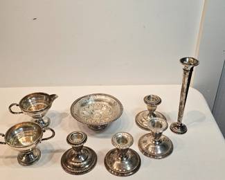 Weighted Sterling Silver Items Lot