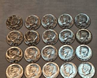 Roll Of 20 Uncirculated Kennedy 1964 Half Dollars