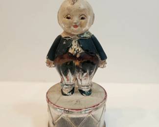 Antique Painted Glass Coin Bank