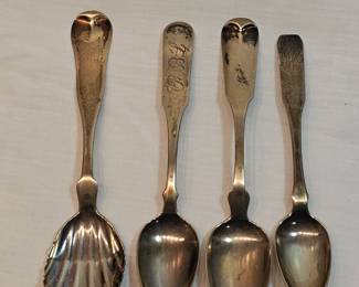 Antique Silver Spoons Set Of 4
