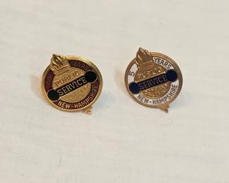 Pair Of 10k Gold PSNH Service Medals
