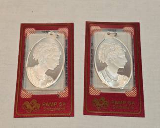 Pair Of Pampers Sa Silver Billion Half Ounce Medallions