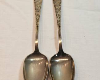 Pair Of Sterling Spoons H Monogram