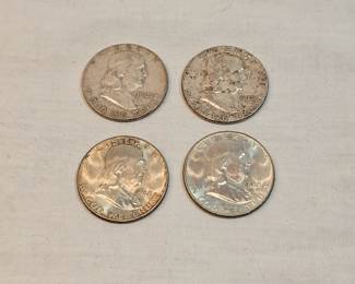 4 Franklin Half Dollars