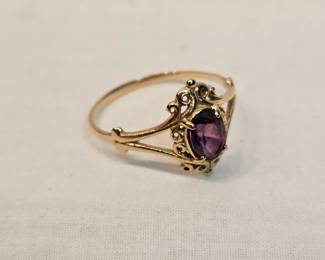 14k Gold Ring With Amethyst