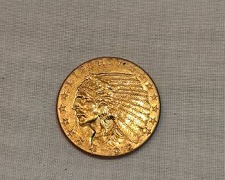 1912 Two And A Half Dollar Gold Coin 