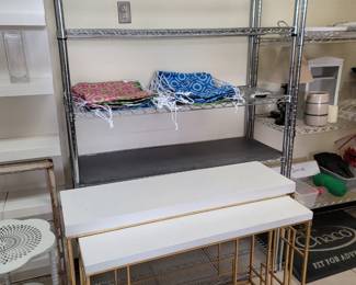 2 Nesting Tables, All Metal Shelfs Are for Sale
