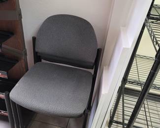 3 Sitting Chairs, White Wall Shelves w/ Brackets