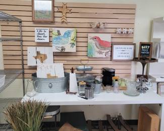 2 Rolling Slender Tables, Wall Pegboard