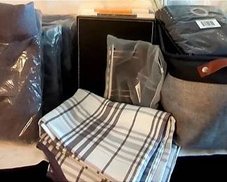 New In Package Curtains, Pillow Covers, Shelves