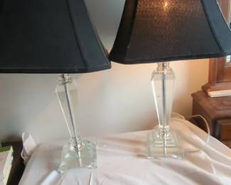 Pair Of Crystal Look Table Lamps