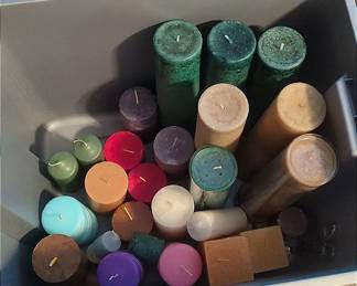 Pillar Candle And Candle Accessory Mystery Lot