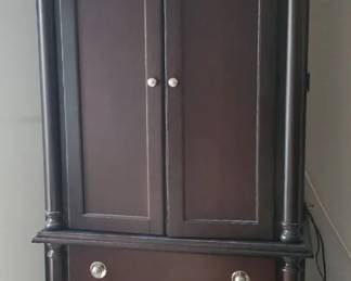 Dark Wood Armoire With Space For TV