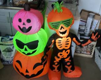 2 Halloween Inflatables Plus Mystery Lot Of Halloween Decor