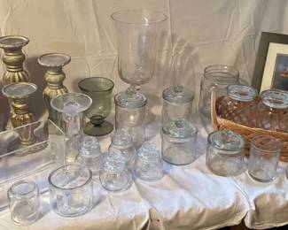 Various Decor Items Decorative Glass Jars