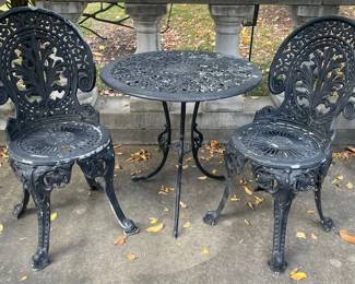 Two Metal Patio Chairs Metal Patio Table