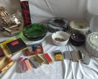 Vintage Ash Trays, Lighters And Matches