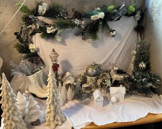 Christmas Decor white  Silver 