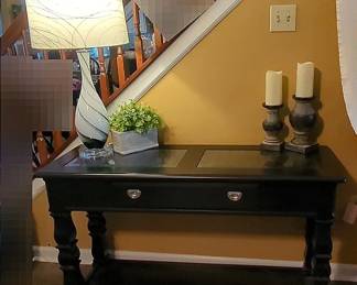 Entry Table, Lamp And Decor