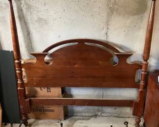 Vintage Wooden FullSize Headboard  Metal Bedframe