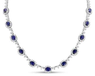 Lot 833 Sapphire  Diamond Necklace