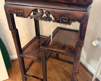 Carved Wood Side Table
