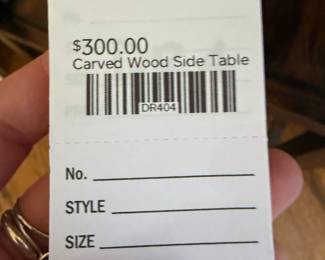 Carved Wood Side Table