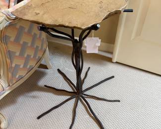Stone & Metal Branch Side Table