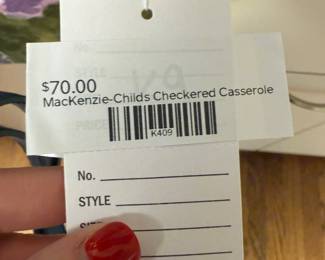 Mackenzie-Childs Checkered Casserole Dish