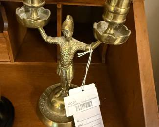 Brass Roman Candlestick Holder
