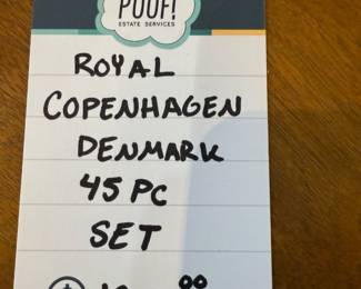 Royal Copenhagen Denmark 45 Piece Set