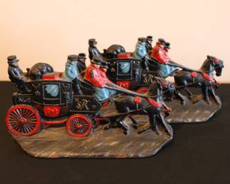 W.H. Howell drawn, London, royal mail carriage book ends.