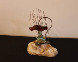 Bilanz metal, art table  sculpture  rain drops  mid-century