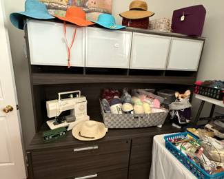 Modern cabinet with glass door hutch