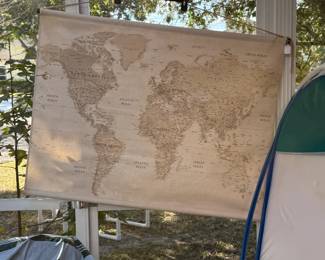 Canvas world map wall tapestry