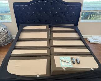 "The Contemporary" wireless adjustable bed by Rize. Dual control, multi function with remotes. Works with any king size mattress. King size bed frame/headboard sold separately. 