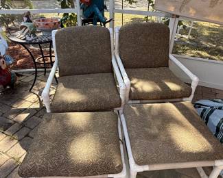 PVC chairs w/foot stools