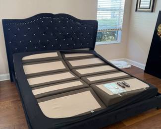 "The Contemporary" wireless adjustable bed by Rize. Dual control, multi function with remotes. Works with any king size mattress.  King size bed frame/headboard sold separately. 
