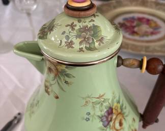 MacKenzie-Childs Green Flower Market Tea Kettle