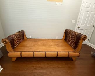 Mid century modern pencil rattan daybed. Twin mattress not included.